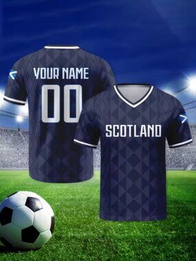 Scotland Soccer Jersey Custom Name Number V-neck Football National Team Shirt